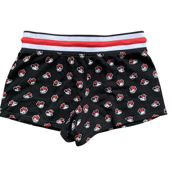 DISNEY Shorts Womens Sz Medium Black Minnie Mouse Print Sweatshort - Picture 5 of 5